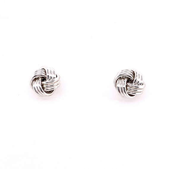 Silver Knot Stud Earrings