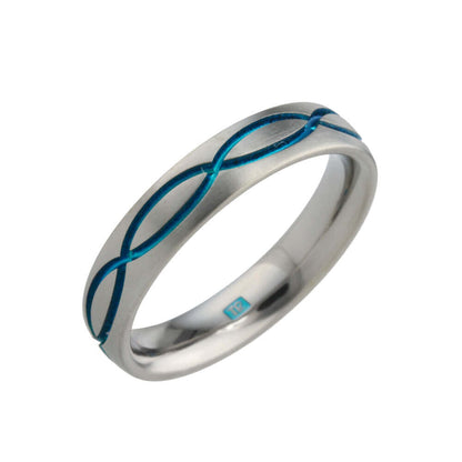 Titanium Double Wave Ring