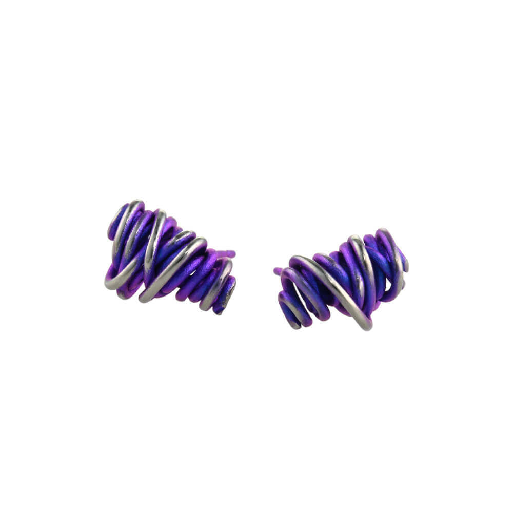 Titanium Chaos Stud Earrings - Pink/Purple Tones