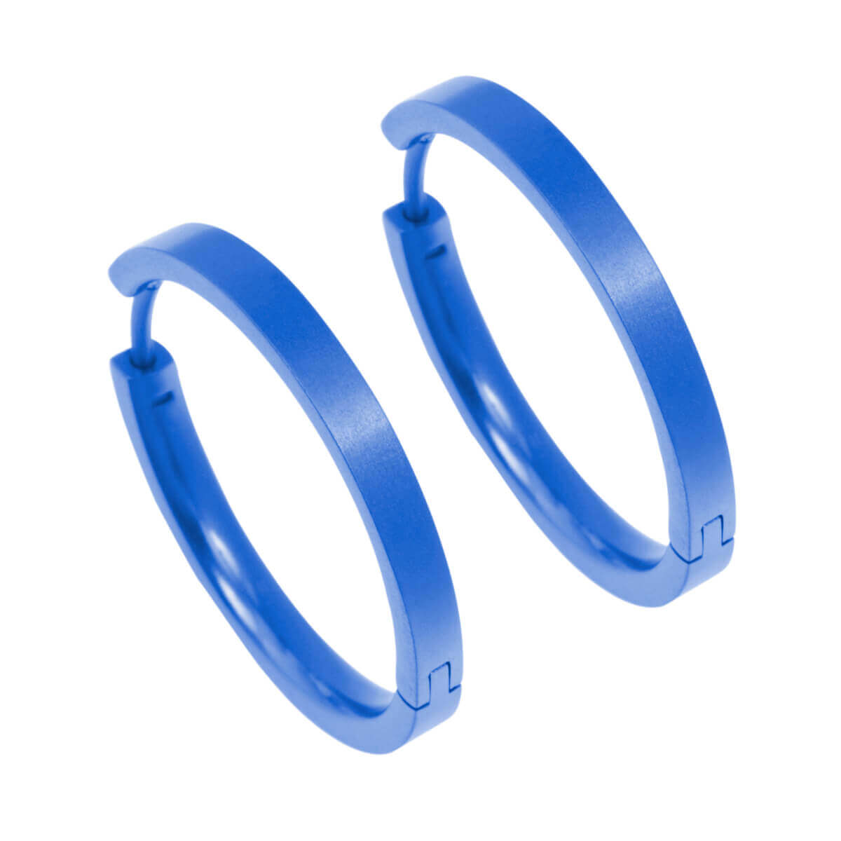 Titanium Medium Hinged Hoop Earrings - Blue/Green Tones