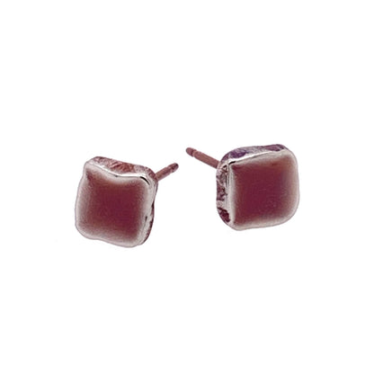 Titanium Square Stud Earrings - Pink/Purple Tones