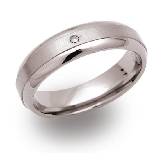 Titanium Diamond Ring, 6mm