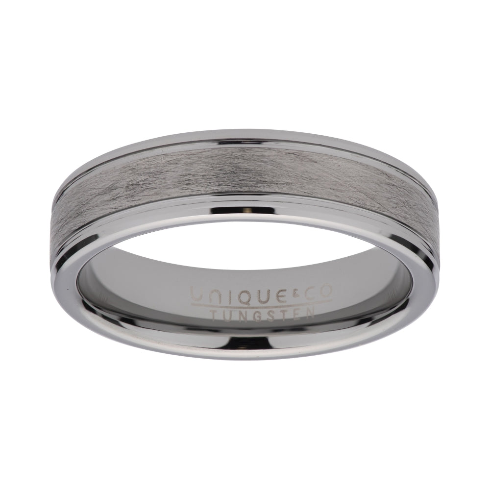 Tungsten Brushed Centre Ring