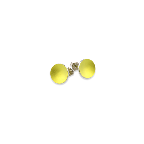 Titanium Round Stud Earrings - Yellow Tones